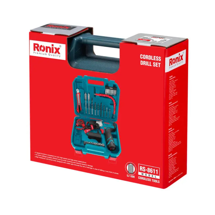 کیت دریل شارژی 12 ولت - 35 پارچه - مدل RS-8611