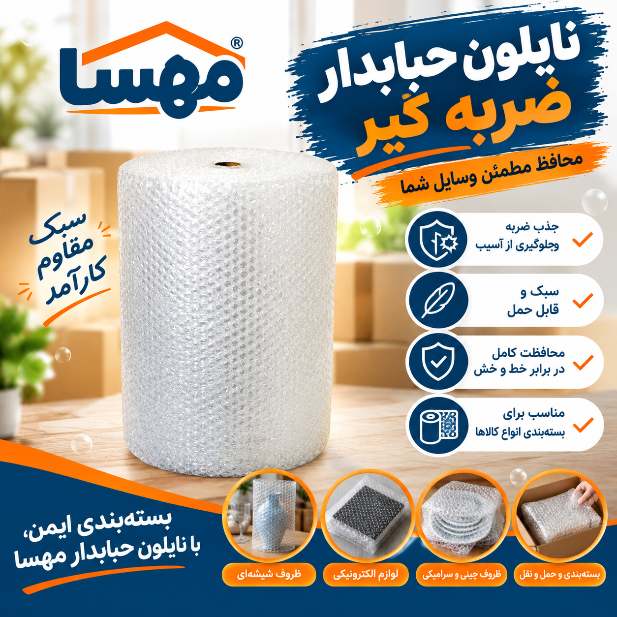 نایلون حبابدار ضربه گیر